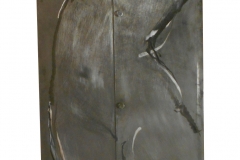 'Segni'-2018-acrilico e ossidi su lastra di ferro-cm 114x42