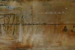 'Spazi'-2018-inchiostri e ossidi su lamiera incisa-cm 40x127